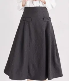 tocco closet サイドりぼん付きジャガードフレアスカート　ブラック