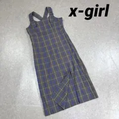 x-girl エックスガール チェック柄 ワンピース スリット入り 1