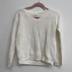 春ニット セーター　ホワイト　gu