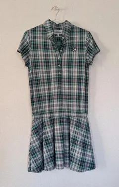 JACKBUNNY半袖ポロワンピースチェック柄グリーン系