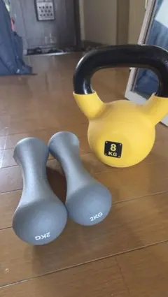 ケトルベル 8kg ダンベル 2kg 2個セット トレーニングのサムネイル