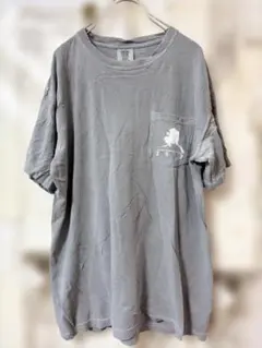 コンフォートカラーズ プリント Tシャツ クルーネック半袖 M 灰 綿 普段着