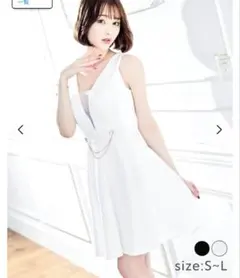 完売品 dazzy ノースリーブシースルービジュー付きAラインミニ丈キャバドレス