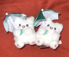 【新品タグ付き】はなまるおばけ カラフルアンブレラマスコット 緑✖️2