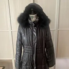 ファー付き中綿キルティング　リバーシブルロングコート