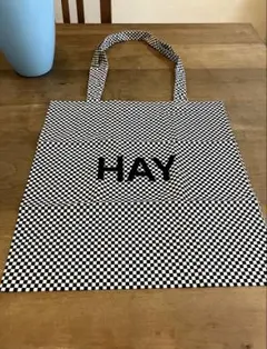未使用品☆HAY チェッカーパターン エコバッグ　トートバッグ ヘイ A4