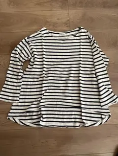 Samansa Mos2 ストライプ柄 長袖Tシャツ