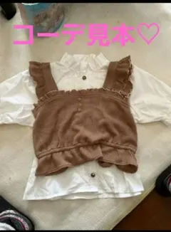 ブラウンビスチェ ニットベスト　フリル