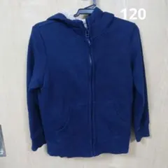 ユニクロ　ネイビー もこもこ裏地 パーカー 120