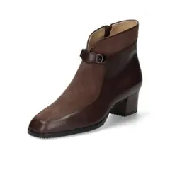 【美品】銀座ヨシノヤ　ショートブーツ　23.5cm　本革　スエード　晴雨兼用