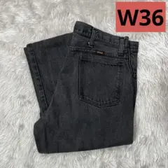 RUSTLER ラスラー ブラックデニム W36 USA製 フェード ストレート