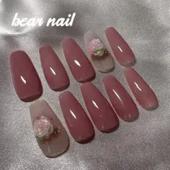 ネイルチップ ブライダル ウエディング 結婚式 披露宴 ローズ ピンク 花嫁