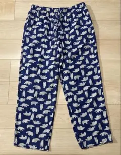 ホッキョクグマ　柄パンツ　パジャマパンツ　古着