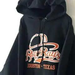 ジャージーズ Ray Bays 刺繍 パーカー 2X ブラック 黒 古着