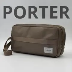 PORTER ポーター 吉田かばん ポーチ クラッチバッグ レザー カーキ