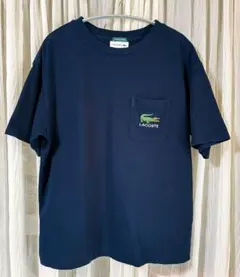 希少レア　LACOSTE EDIFICE 別注 ロゴ刺繍 ポケットTシャツ 紺