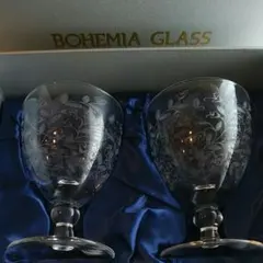 チェコ製　ペアボヘミアグラス