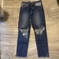 MOUSSY ダメージデニムパンツ 25