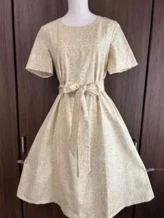 白大島紬 フレアワンピース 着物リメイク フリーサイズ - メルカリ