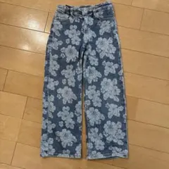 H&M 花柄 ワイドパンツ US 6 120cm