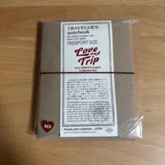 トラベラーズノート パスポートサイズ LOVE AND TRIP レッド