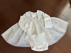 H&M 長袖 チュールワンピース ホワイト
