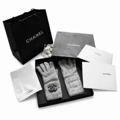 ★CHANEL★新品★未使用★カシミヤ×シルク 手袋★カーフレザー ココマーク★