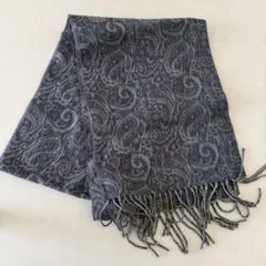 マフラー　ネイビーペイズリー柄L