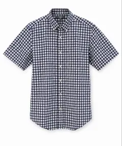 【美品】　UNIQLO ドライシアサッカーチェック 半袖シャツ Mサイズのサムネイル