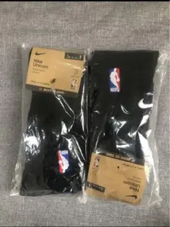 新品：NIKE NBA クルーソックス 白黒：2足セット L(42-46)未使用