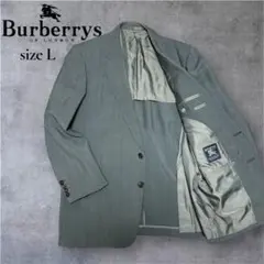 【極美品】バーバリー プレステージコレクション モヘア混 紺ブレ グレー AB6