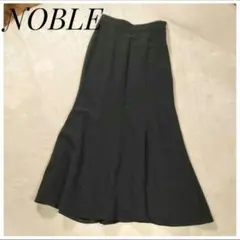 【美品】NOBLE ノーブル　ブラック フレアスカート　上品　大人キレイ