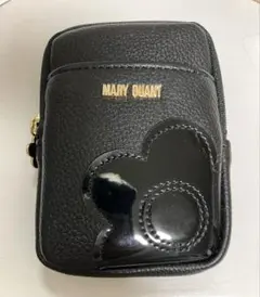 マリークワント　シュリンクデイジーパッチ リップポーチ　黒