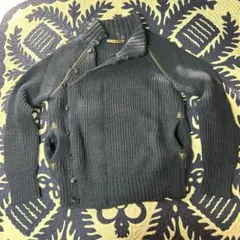 nuur ヌール　ネイビーダブルジップ　ニットセーター