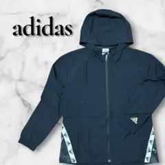 adidas パーカー XL フード付 ブラック ジャケット アディダス 黒