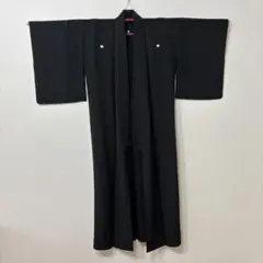 喪服 羽織 黒地 五つ紋 仕付け糸付き