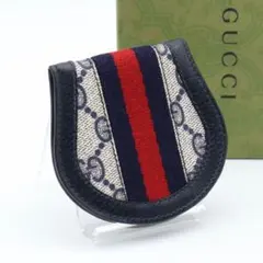 【極美品】GUCCI オールドグッチ　コインケース　小銭入れ　ネイビー