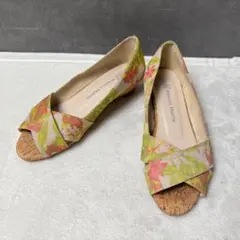 美品☆オリエンタルトラフィック フラットシューズ オープントゥ 花柄のサムネイル