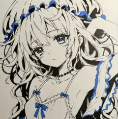 ゆ*。様 【ミニ色紙】メイドちゃん/アナログ/イラスト/オリジナル