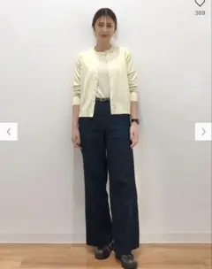 UNIQLO ユニクロ　カットクルーネックカーディガン　M イエロー