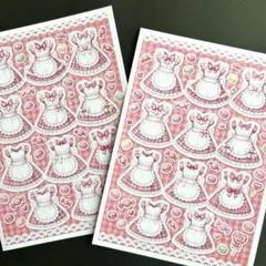 エプロンドレス〈ピンク〉タータン素材紙