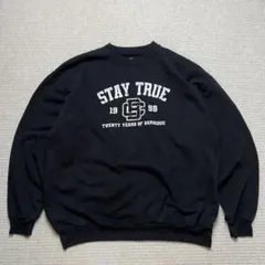 Hanes スウェット ブラック STAY TRUE カレッジ USA古着