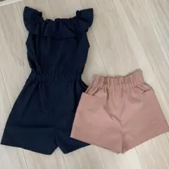 子供用　サロペット　ショートパンツ　女の子　2枚セット　120センチ