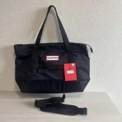 HUNTER ブラック トートバッグ