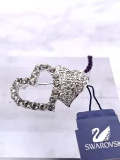 SWAROVSKI スワロフスキー　クリスタル ハートモチーフ ブローチのサムネイル