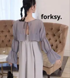forksy. ティアードスリーブボレロ＆マーメイドキャミワンピースセットのサムネイル