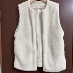 フリース ノースリーブベスト クリーム色