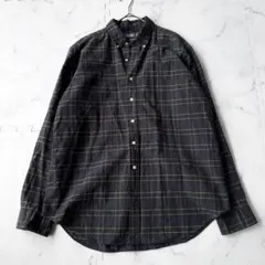 ✨美品✨ラルフローレン長袖チェックシャツ　XL 紺系　h313