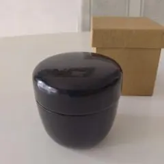 二二高棗 二度塗り 木製 塗り 黒 茶道具 無地 好み