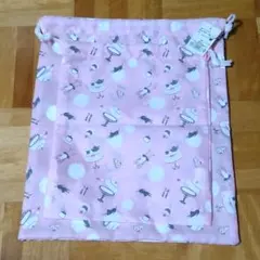 猫/巾着ポーチ 大小2個セット